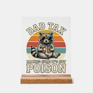 Funny Dad Tax Racoon Vintage T-Shirt Design_1 Acrylic Sign