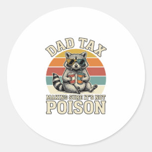 Funny Dad Tax Racoon Vintage T-Shirt Design_1 Classic Round Sticker