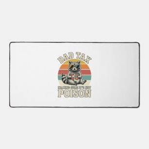 Funny Dad Tax Racoon Vintage T-Shirt Design_1 Desk Mat