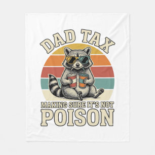 Funny Dad Tax Racoon Vintage T-Shirt Design_1 Fleece Blanket