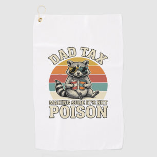 Funny Dad Tax Racoon Vintage T-Shirt Design_1 Golf Towel
