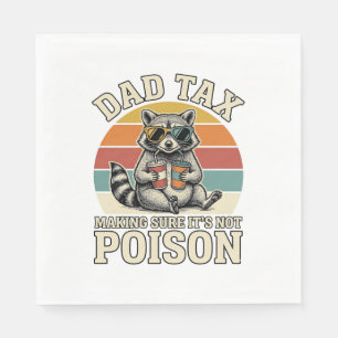 Funny Dad Tax Racoon Vintage T-Shirt Design_1 Napkin