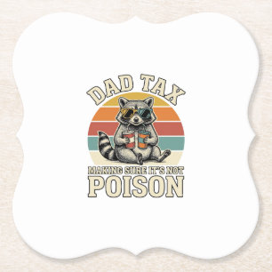 Funny Dad Tax Racoon Vintage T-Shirt Design_1 Paper Coaster