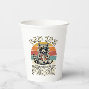 Funny Dad Tax Racoon Vintage T-Shirt Design_1 Paper Cups