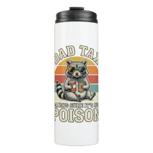 Funny Dad Tax Racoon Vintage T-Shirt Design_1 Thermal Tumbler