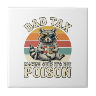 Funny Dad Tax Racoon Vintage T-Shirt Design_1 Tile