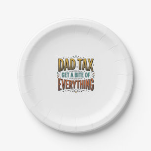 Funny Dad Tax Vintage Engraving Shirt Design_1 Paper Plate