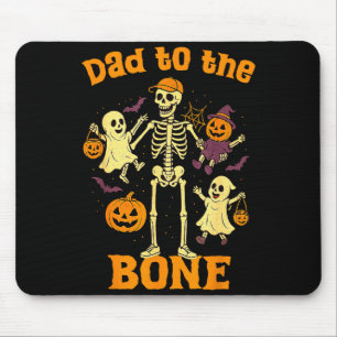 Funny Dad To The Bone Skeleton With Kids Halloween Mouse Pad