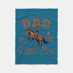 Funny Dad Wild Cowboy Western Rodeo Fleece Blanket