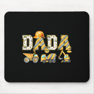 Funny Dada Construction Excavator Kids Matching Fa Mouse Pad