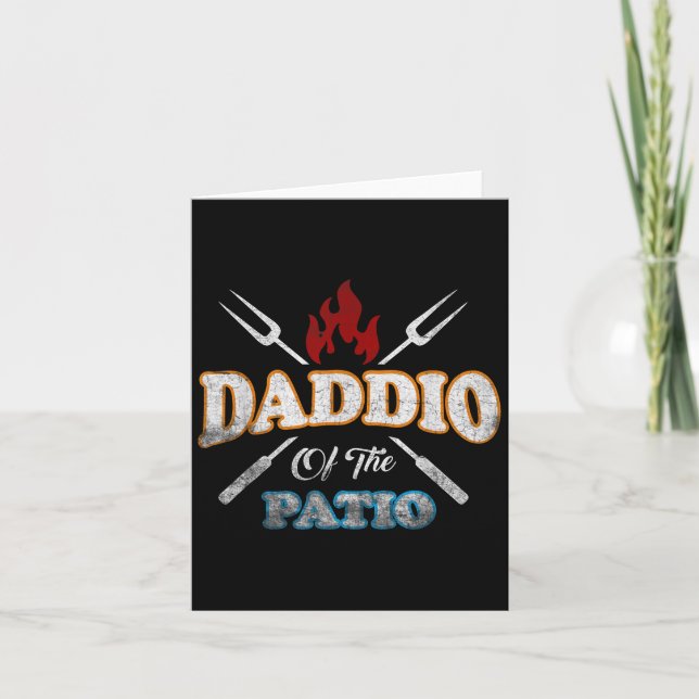Funny Daddio Of The Patio Fathers Day Bbq Grill Qu Card (Front)