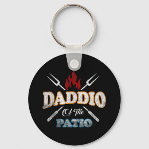 Funny Daddio Of The Patio Fathers Day Bbq Grill Qu Key Ring