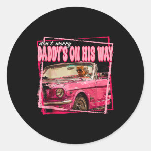 Funny Daddy39s Home Trump Pink 2024 Tank Top Classic Round Sticker