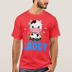 Funny Daddy Cow Cute Cow Farmer Birthday Matching  T-Shirt