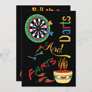 Funny Daddy to Be Shower - Darts and Farts Invitation