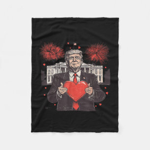 Funny Daddy's Home Trump Heart White House Valenti Fleece Blanket
