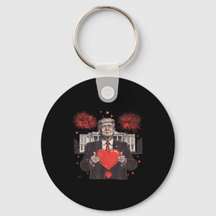 Funny Daddy's Home Trump Heart White House Valenti Key Ring