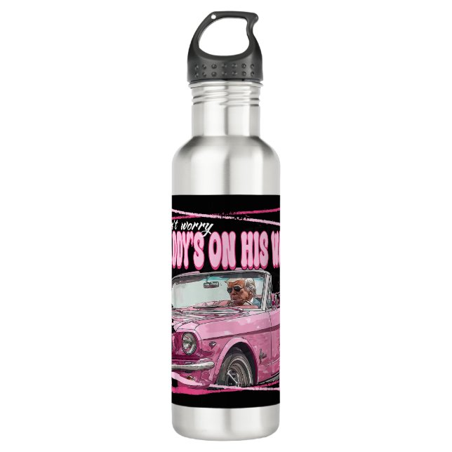 Funny Daddy's Home Trump Pink 2024 Take America Ba 710 Ml Water Bottle (Front)