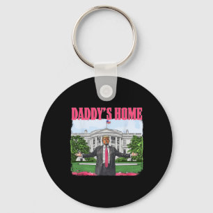 Funny Daddy's Home Trump Pink 2024 White House Com Key Ring