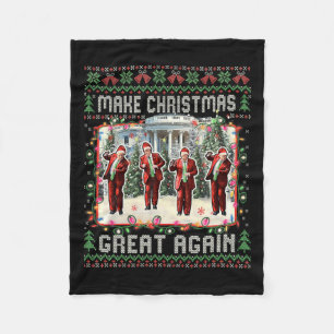 Funny Daddy's Home Trump Ugly Christmas Sweater Xm Fleece Blanket