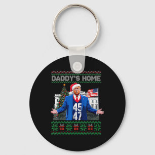 Funny Daddy's Home Trump Ugly Christmas Sweater Xm Key Ring