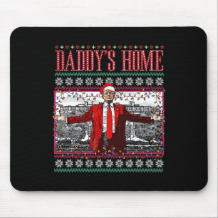 Funny Daddys Home Trump Ugly Christmas Sweater Xma Mouse Pad