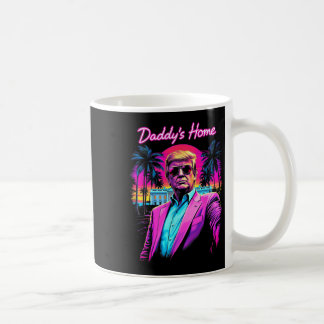Funny Daddys Home White House Trump Pink 2024 Retr Coffee Mug