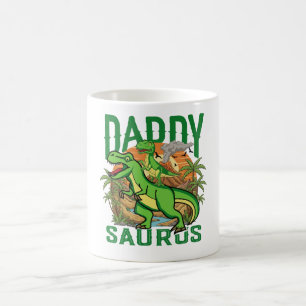 Funny Daddysaurus T-Rex Dinosaur Dad & Kid Gift Coffee Mug