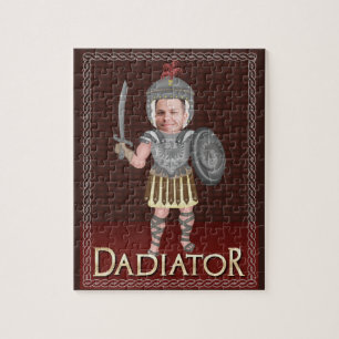 Funny Dadiator Father's Day   Custom Dad Photo Jigsaw Puzzle