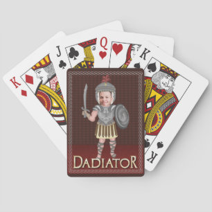 Funny Dadiator Father's Day   Custom Dad Photo Playing Cards