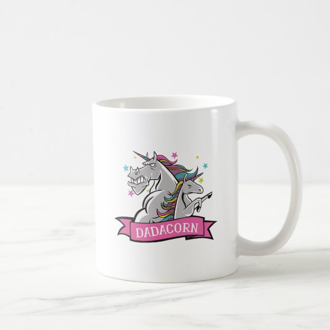 Funny Dadicorn Unicorn Dad and Kid Gift Graphics Coffee Mug (Right)