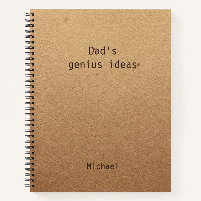 Funny Dad's Genius Ideas Personalised Notebook (Front)