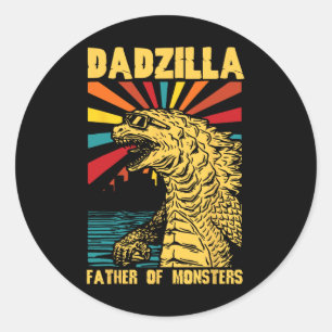 Funny Dadzilla Father Of The Monsters Vintage Fath Classic Round Sticker