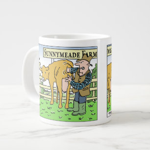 Funny Dairy Farmer on Farm Open Day Large Coffee Mug