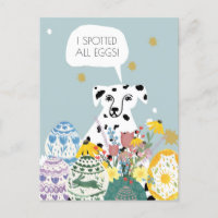 Funny Dalmatian Dog Abstract Eggs Happy Easter