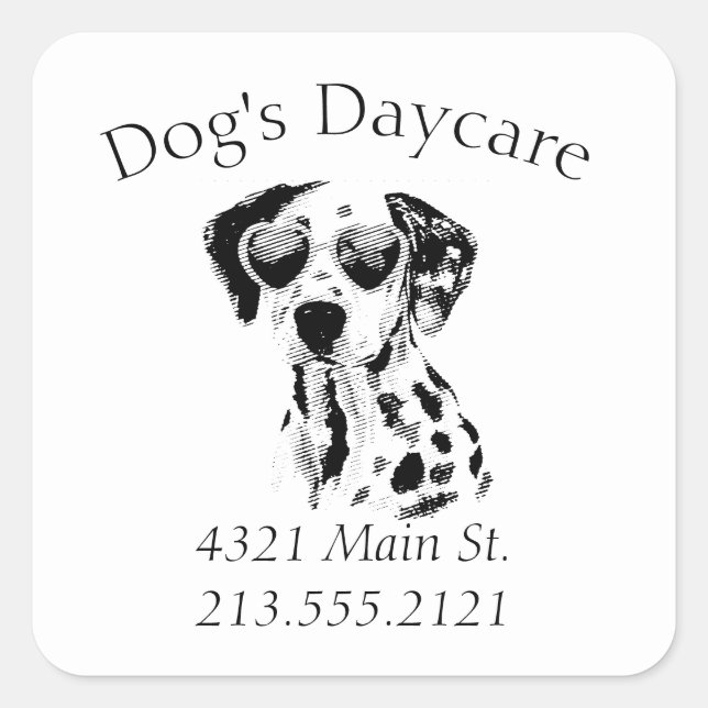 Funny Dalmatian Dog Business  Square Sticker (Front)