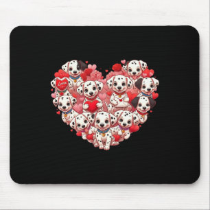 Funny Dalmatian Heart Valentine Dalmatian Womens M Mouse Pad
