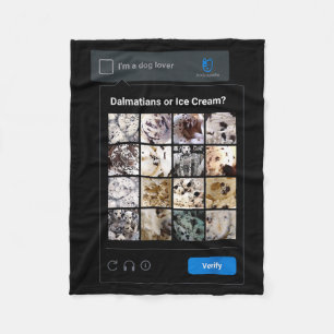 Funny Dalmatian Or Ice Cream Meme Dog Mom Dog Dad  Fleece Blanket