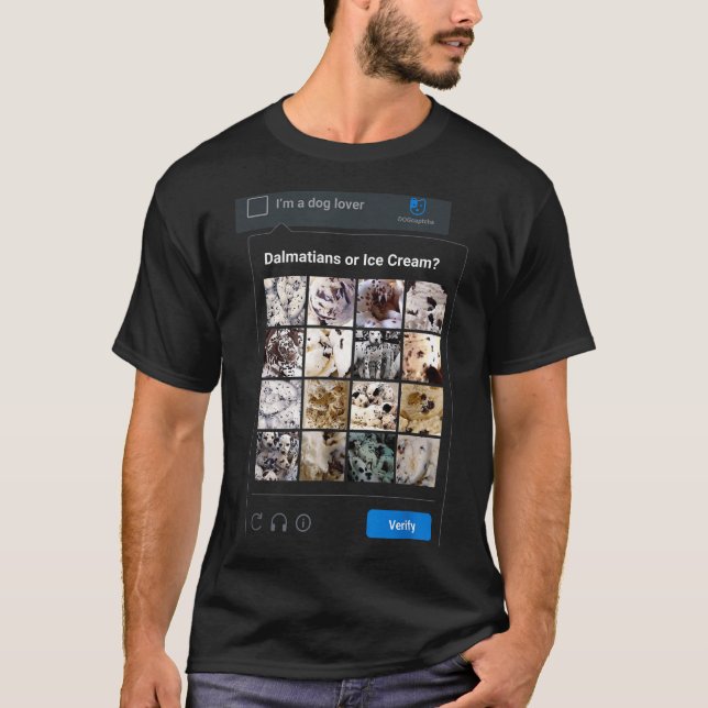 Funny Dalmatian Or Ice Cream Meme Dog Mom Dog Dad  T-Shirt (Front)