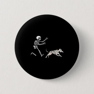 Funny Dalmatian Running Skeleton Halloween 6 Cm Round Badge