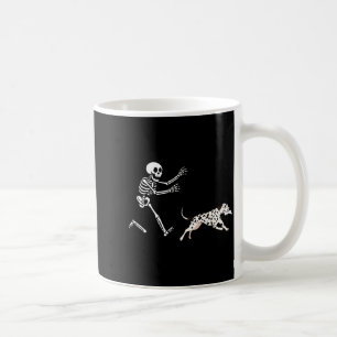 Funny Dalmatian Running Skeleton Halloween  Coffee Mug