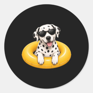 Funny Dalmatian Shirt Cute Spotted Dog Summer _ Classic Round Sticker