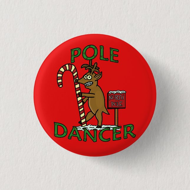 Funny Dancer Christmas Reindeer Pun 3 Cm Round Badge (Front)