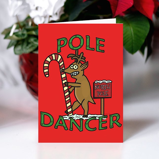 Funny Dancer Christmas Reindeer Pun Holiday Card (Creator Uploaded)