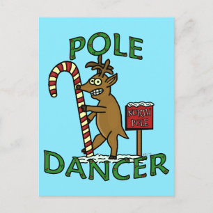 Funny Dancer Christmas Reindeer Pun Holiday Postcard