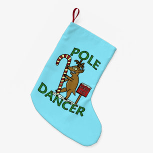 Funny Dancer Christmas Reindeer Pun Small Christmas Stocking