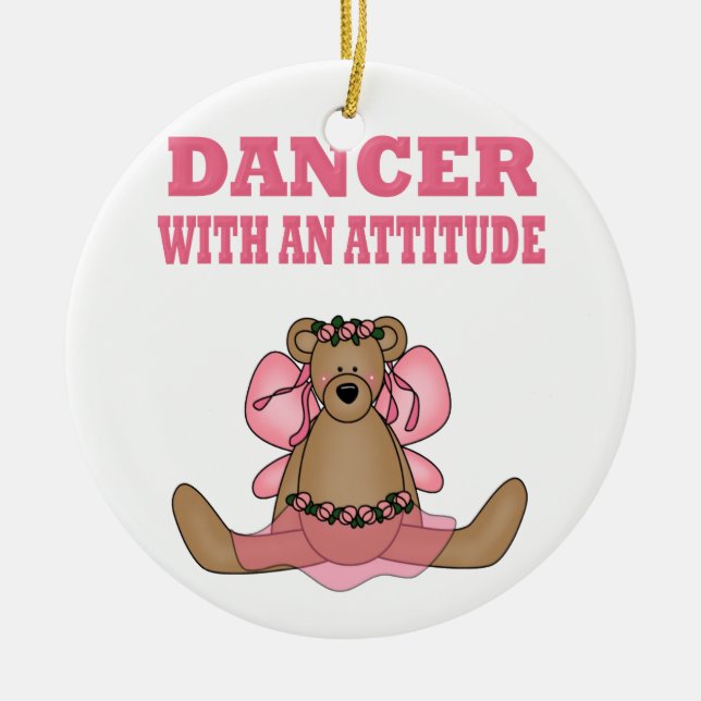 Funny Dancer With Attitude Ceramic Tree Decoration (Front)