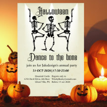 Funny Dancing Black Skeleton Halloween Party