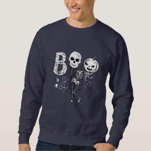 Funny dancing boo Skeleton with pumpkin and skull Sweatshirt