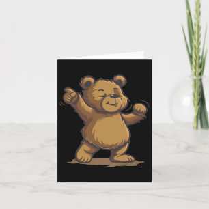 Funny Dancing Brown Bear For Lovers Card